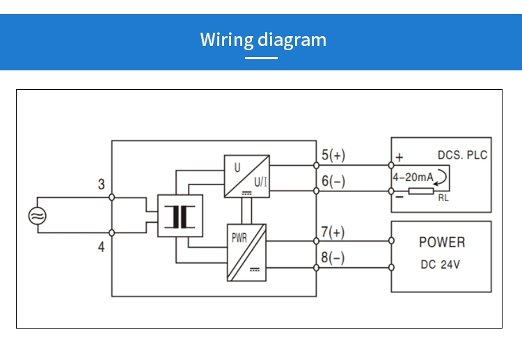 Voltage Transducer Input 0100V Output 4-20mA Transducer Voltage to Current Measurement