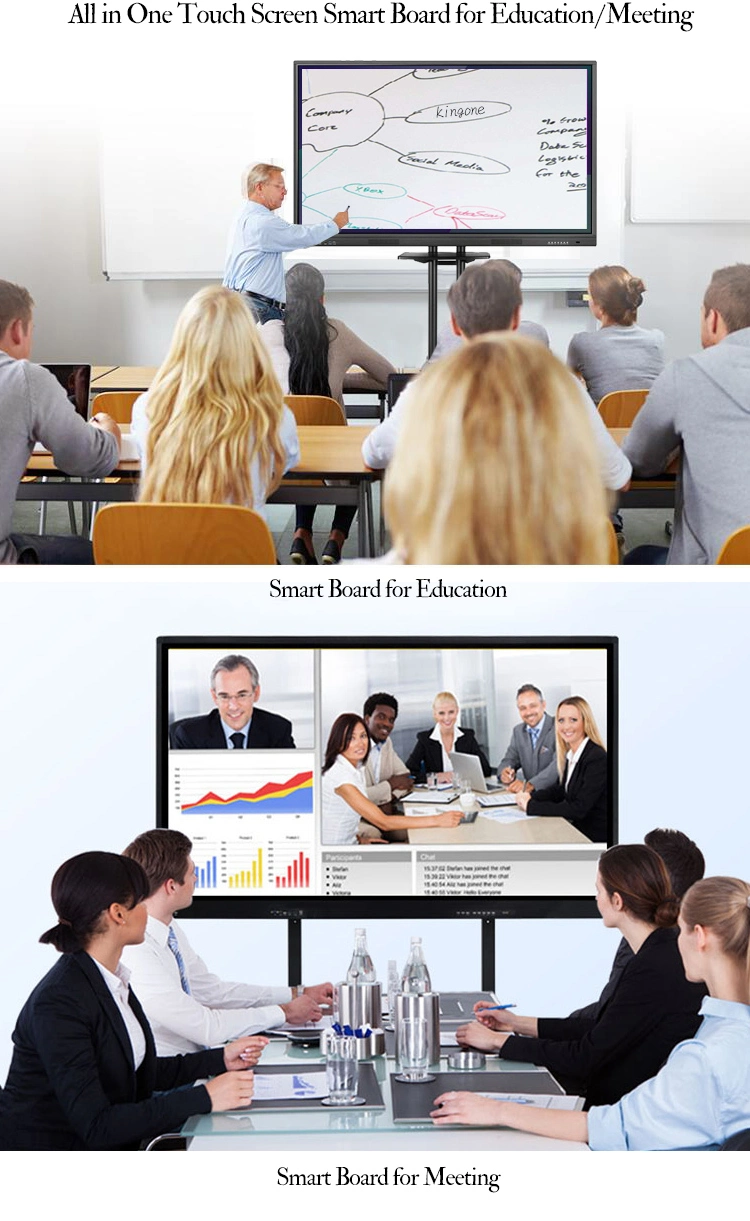 4K 75 Inch Digital Interact Smart Board Tocuh Interactive Intelligent Whiteboard