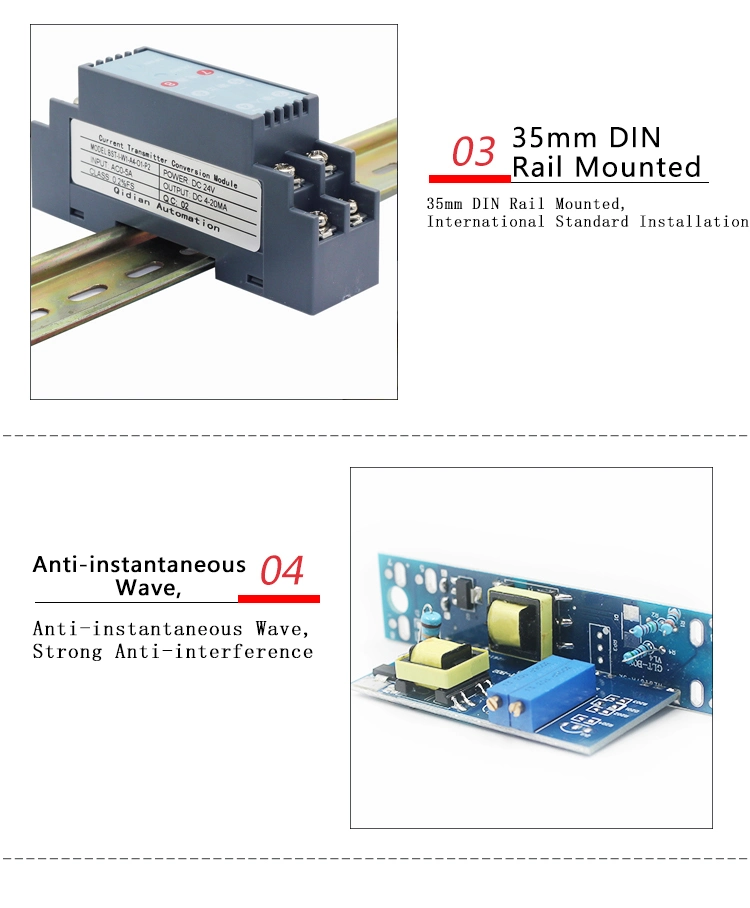 AC Voltage Transducer 380V to 4-20mA Voltage and Current Signals.